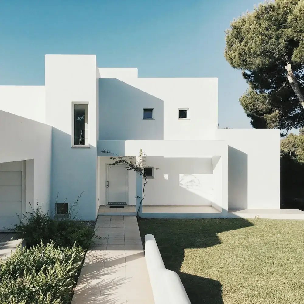 White minimalist house