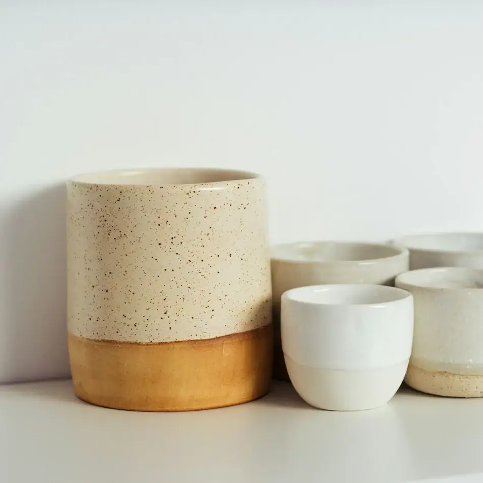 Speckled ceramic cups