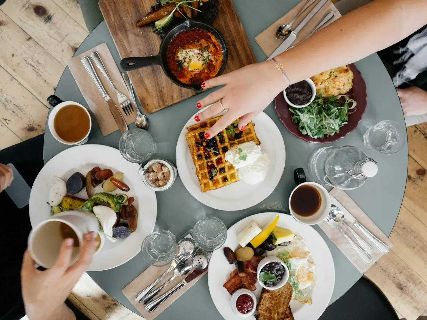 A shared table set for a feast
